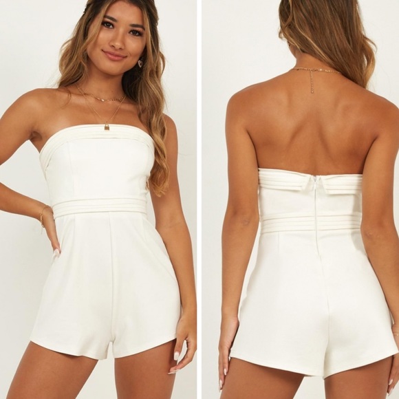 showpo white playsuit